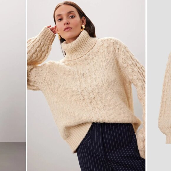 Toccin Sweaters - Toccin Sweater Popcorn Alpaca Wool Knit Off White Cream  Oversized Small